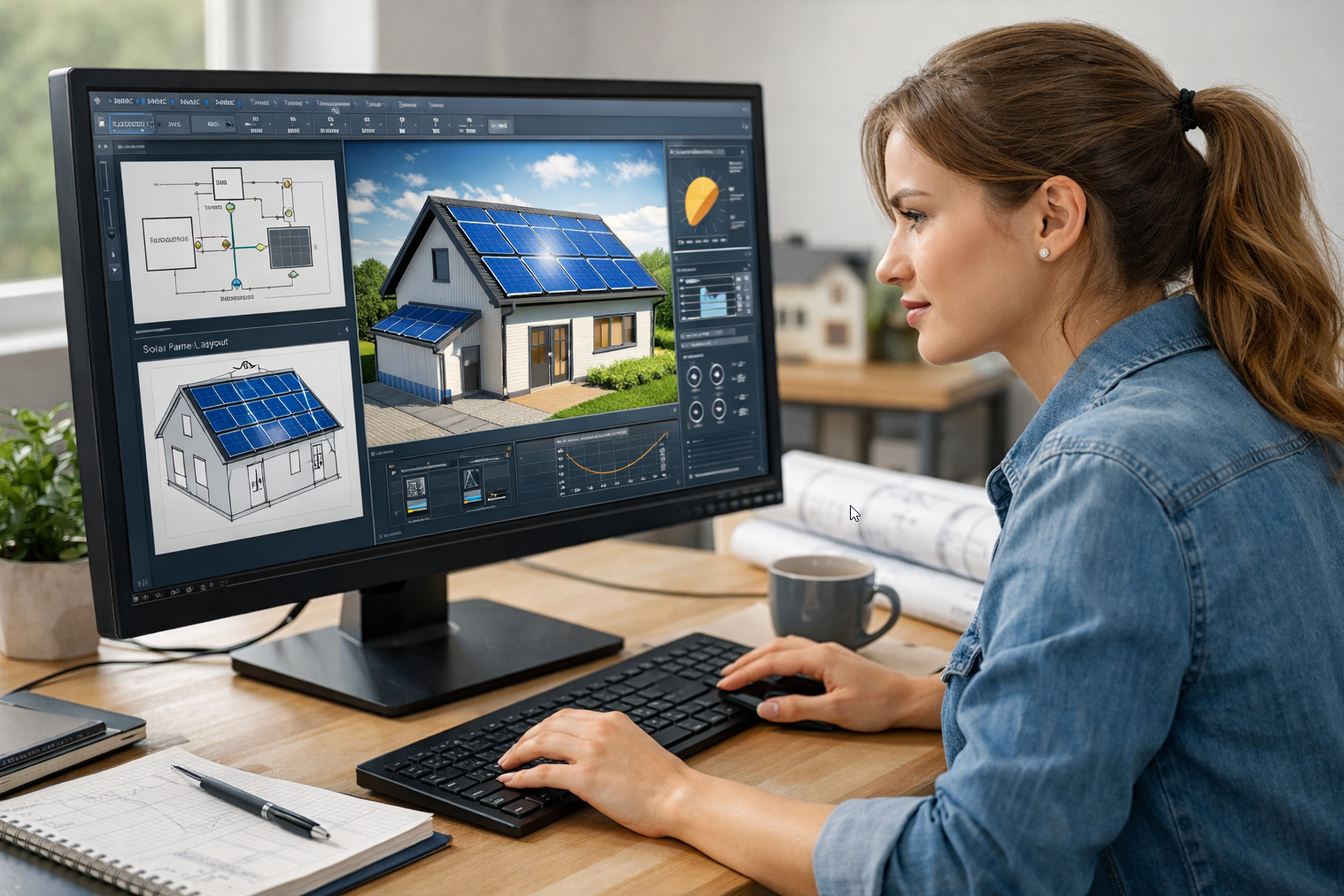 AI-assisted solar CAD design workflow